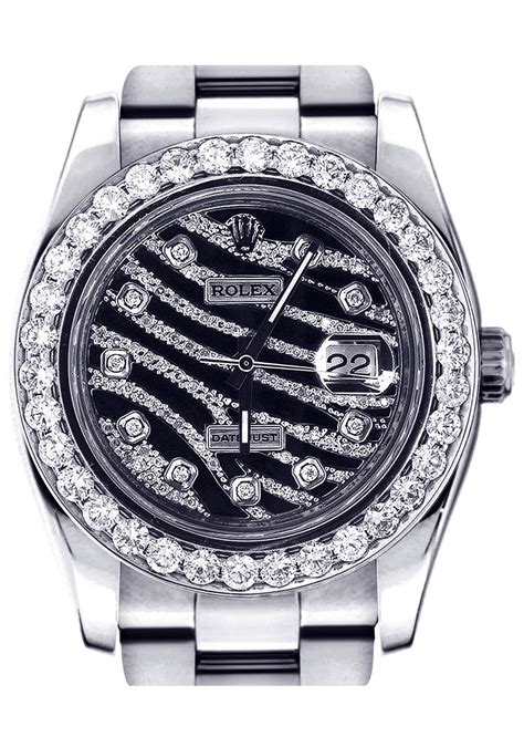 rolex zebra diamond dial.